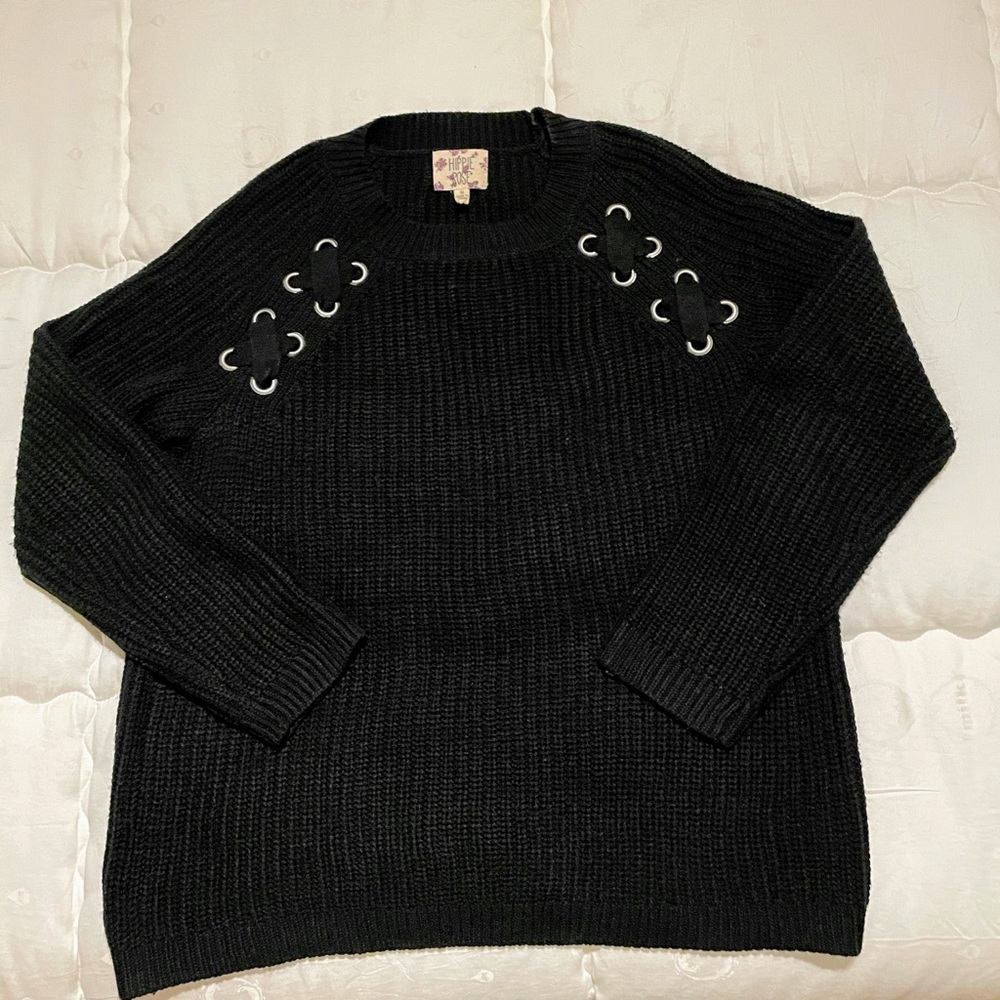 Black Hippie Rose sweater